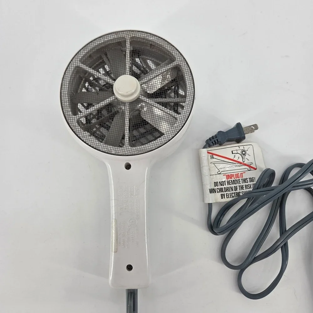 Windmere Curly Top Hair Dryer White Vintage Diffuser Model CT-1/467 1200W Retro